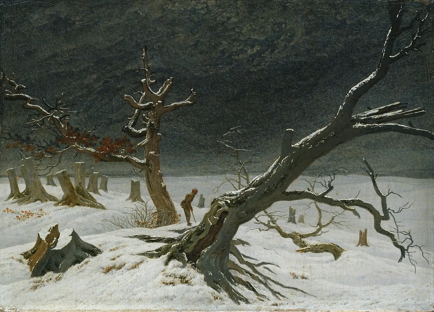 Winter landscape (1811) by Caspar David Friedrich — original painting reproduced as a hand-painted oil on canvas