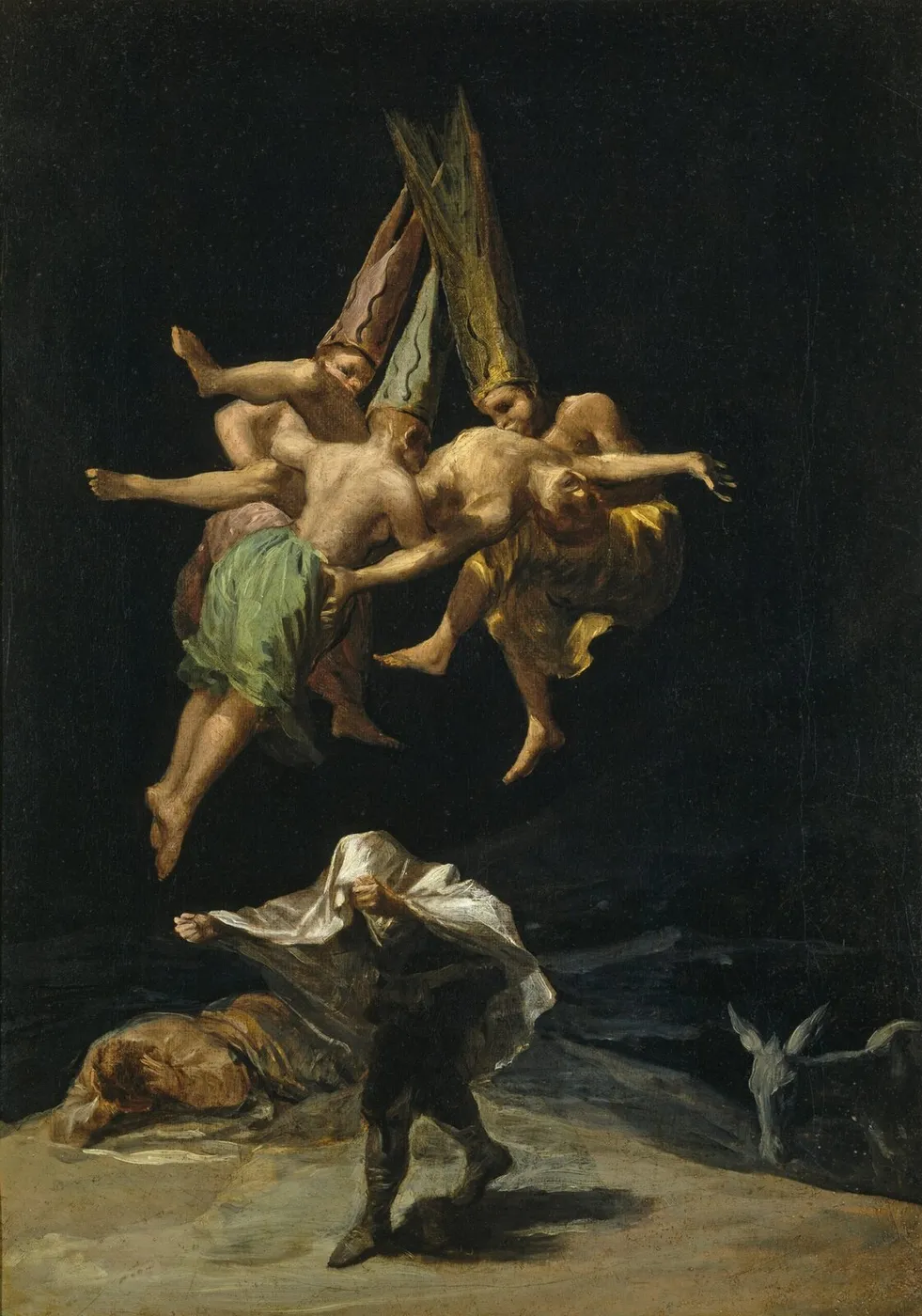 Witches' Flight (1797) by Francisco Goya — original painting reproduced as a hand-painted oil on canvas