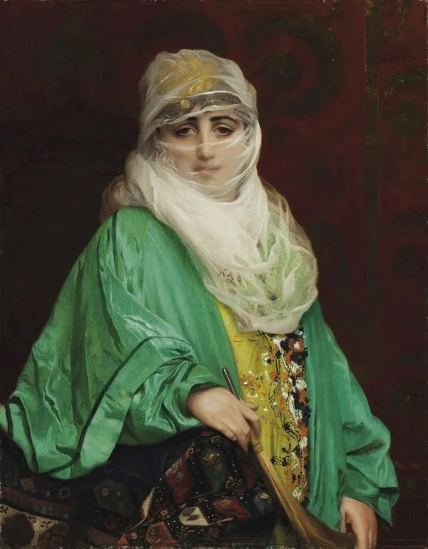 Woman from Constantinople (1876) by Jean-Léon Gérôme — original painting reproduced as a hand-painted oil on canvas