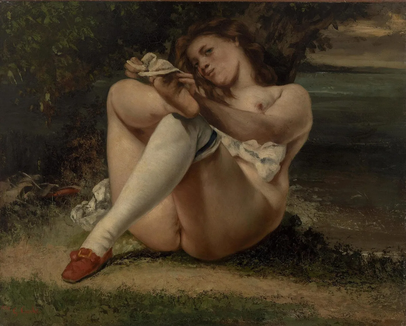 Woman with White Stockings (La Femme aux bas blancs) — Gustave Courbet