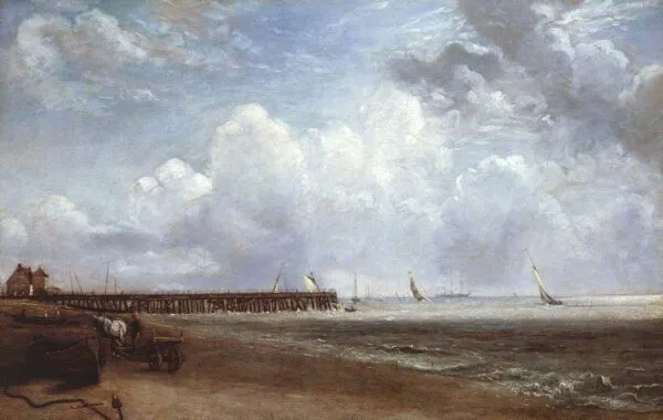 Yarmouth Jetty (1824) by John Constable — original painting reproduced as a hand-painted oil on canvas