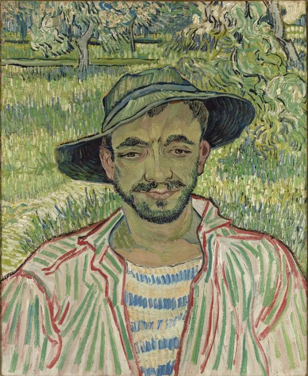 Young Peasant (1889) by Vincent van Gogh — original painting reproduced as a hand-painted oil on canvas
