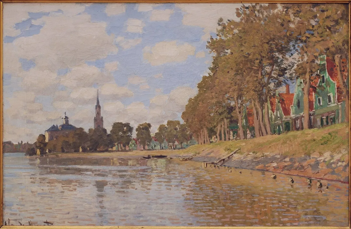 Zaandam (1871) by Claude Monet — original painting reproduced as a hand-painted oil on canvas