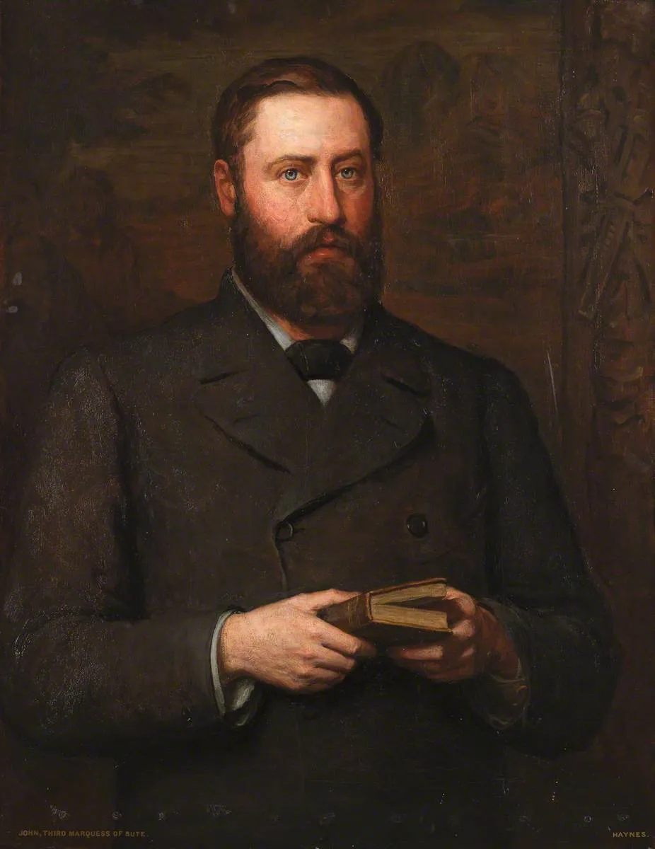 3rd Marquess of Bute; (1847-1900) (1885) by Edward Travanyon Haynes — original painting reproduced as a hand-painted oil on canvas