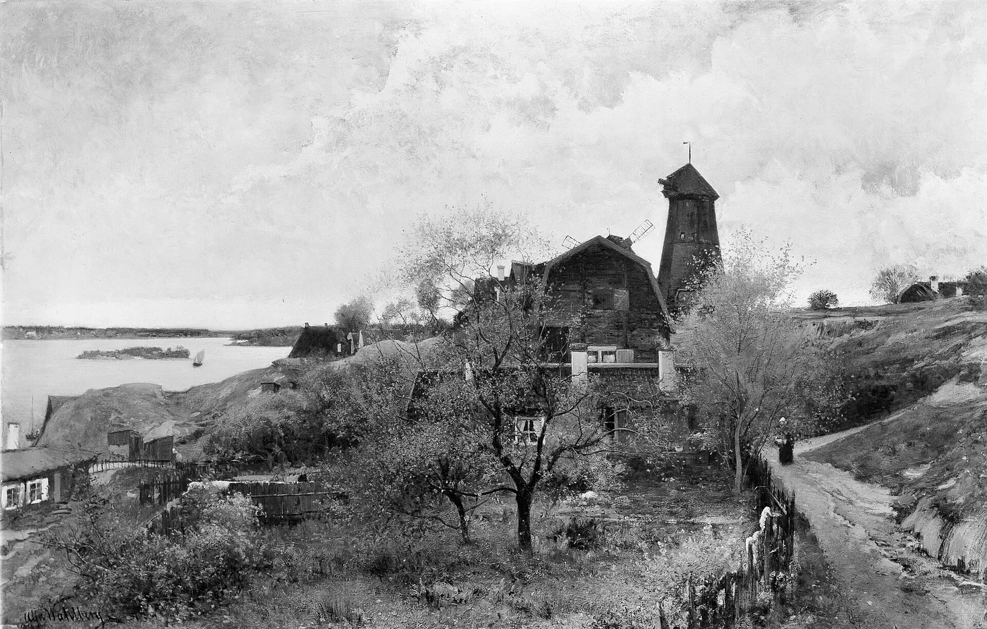 A Day in October, near Waxholm, Sweden (1873) by Alfred Wahlberg — original painting reproduced as a hand-painted oil on canvas