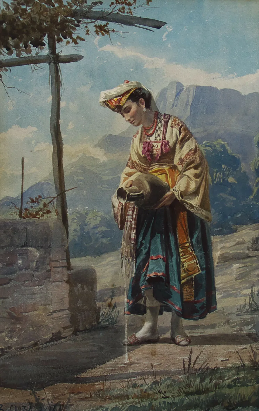A girl (1906) by Belisario Gioja — original painting reproduced as a hand-painted oil on canvas