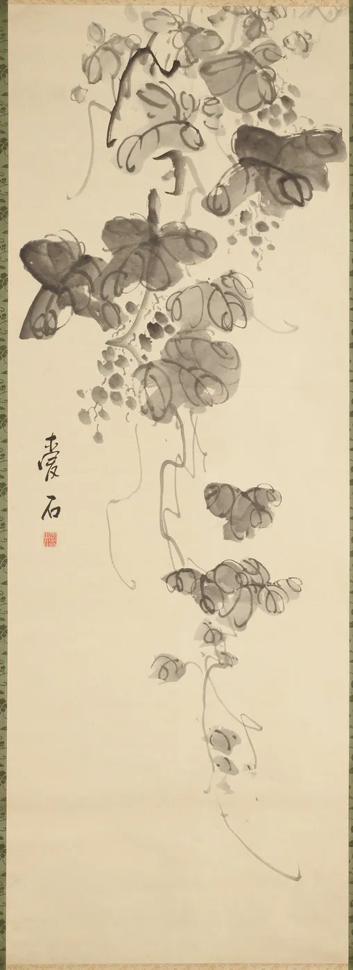 A Grape Vine by Aiseki — original painting reproduced as a hand-painted oil on canvas