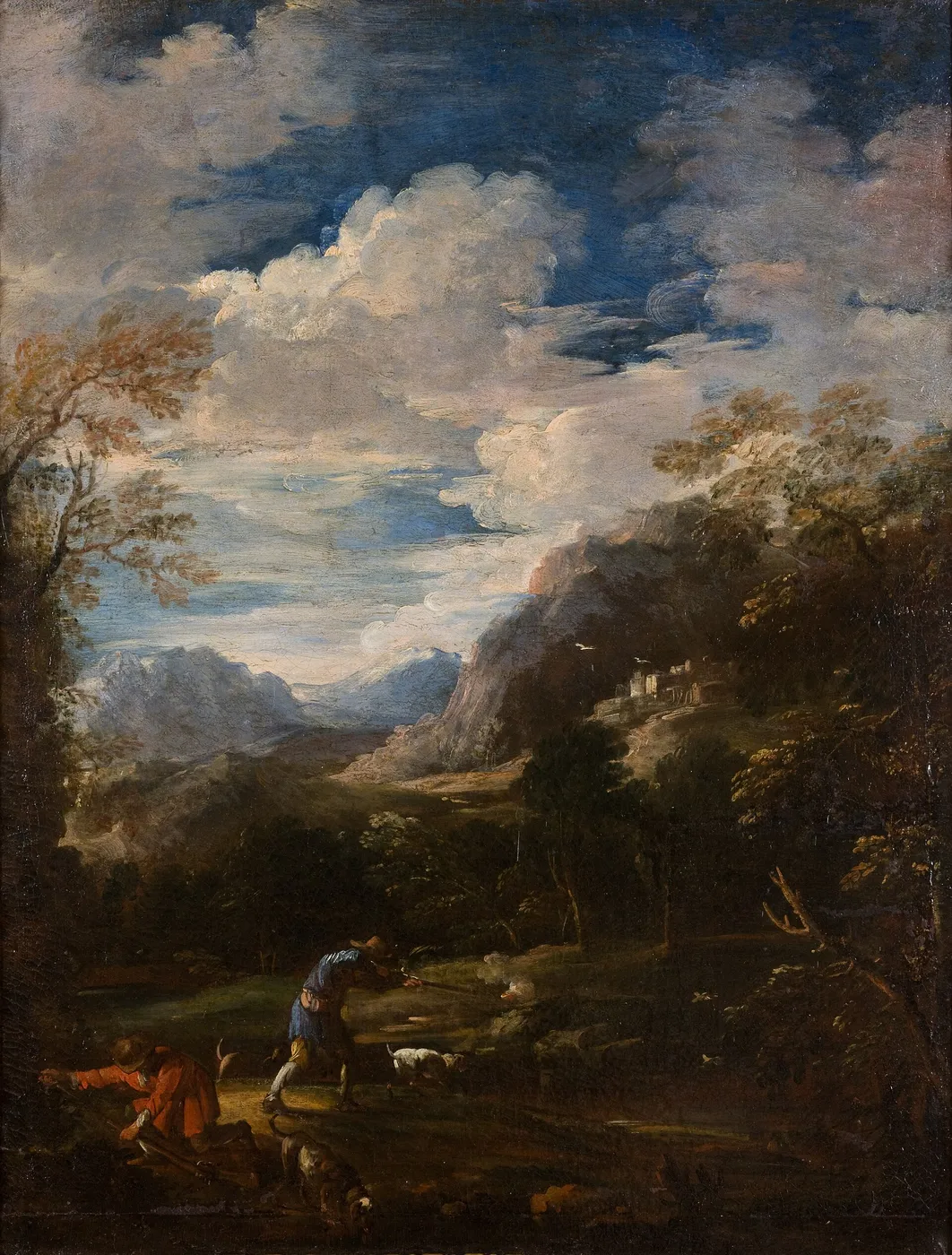 A Hunt by Antonio Maria Marini — original painting reproduced as a hand-painted oil on canvas