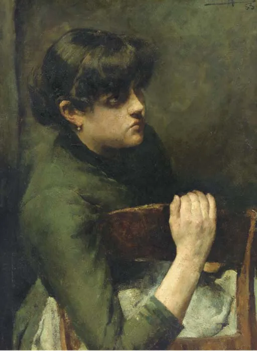 A moment of rest (1883) by Charles Mertens — original painting reproduced as a hand-painted oil on canvas