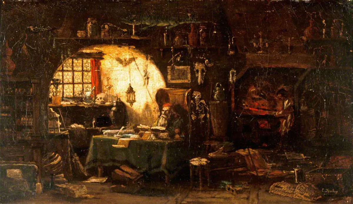 A Philosopher in His Study by Francisco Jesus Reguera — original painting reproduced as a hand-painted oil on canvas
