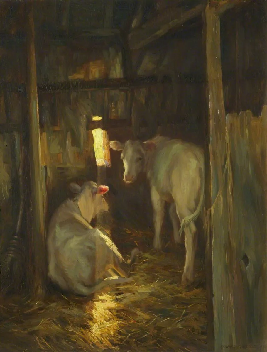 A Shaft of Light (1897) by Edward George Hobley — original painting reproduced as a hand-painted oil on canvas