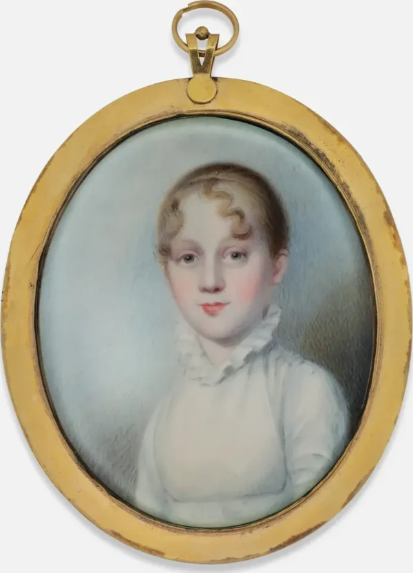 A Young Lady (1815) by Anson Dickinson — original painting reproduced as a hand-painted oil on canvas