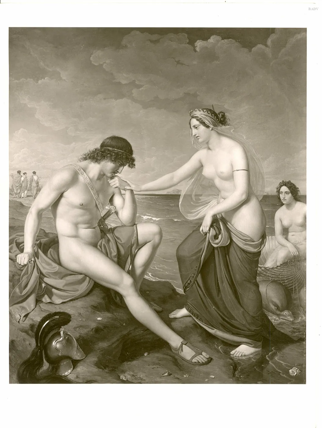 Achilles and Thetis (1834) by Adolf Henning — original painting reproduced as a hand-painted oil on canvas