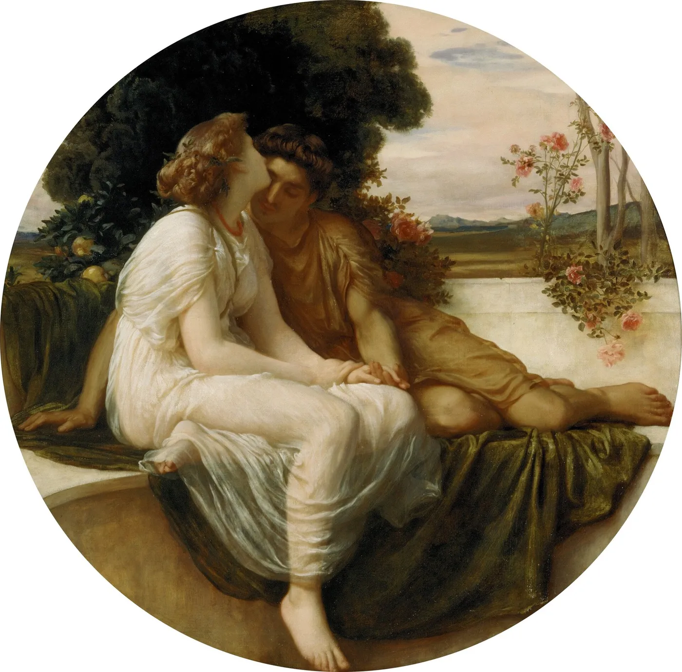 Acme and Septimius (1868) by Frederic Leighton — original painting reproduced as a hand-painted oil on canvas