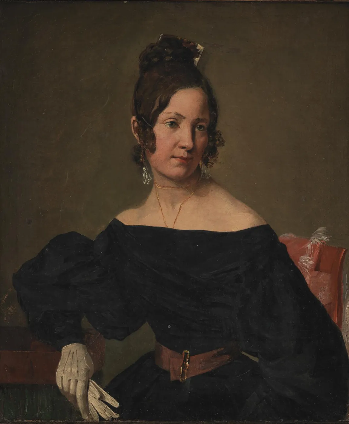 Actress Anna Nielsen (1835) by Carl Løffler — original painting reproduced as a hand-painted oil on canvas