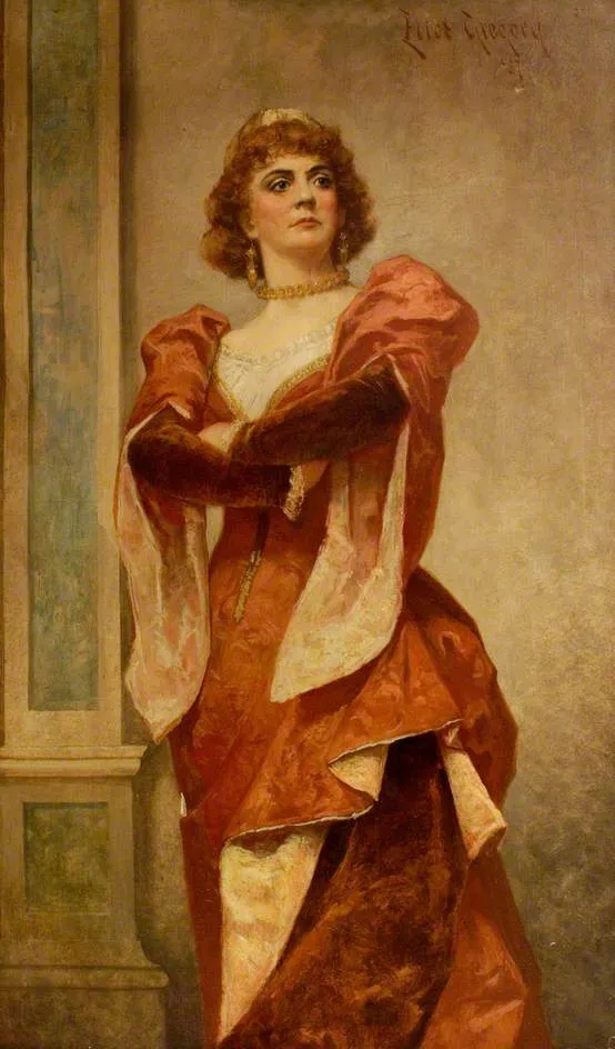 Ada Rehan (1860–1916), as Katharine (from ’The Taming of the Shrew’) (1887) by Eliot Gregory — original painting reproduced as a hand-painted oil on canvas
