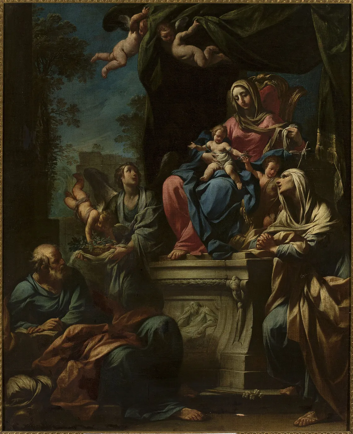 Adoration of Madonna by Francesco Monti — original painting reproduced as a hand-painted oil on canvas