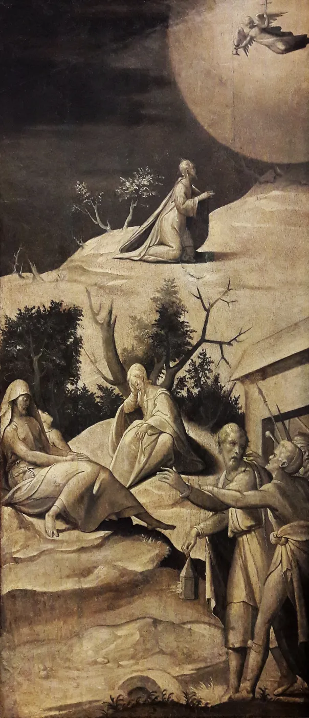 Agony in the Garden (1550) by Adriaen de Weerdt — original painting reproduced as a hand-painted oil on canvas