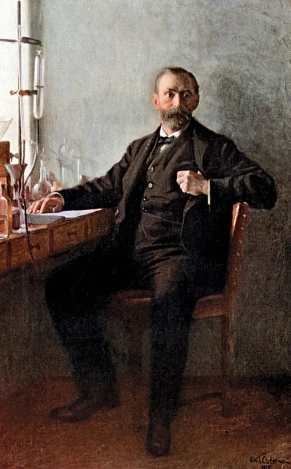 Alfred Nobel (1915) by Emil Österman — original painting reproduced as a hand-painted oil on canvas