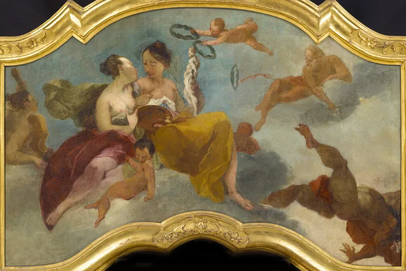 Allgory of the three Arts by Francesco Maria Raineri — original painting reproduced as a hand-painted oil on canvas