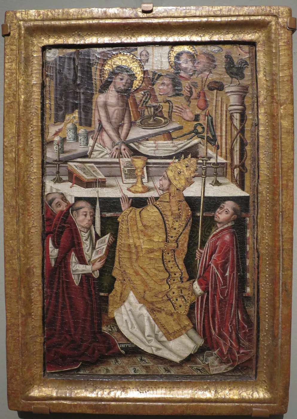 Alonso Carrillo’s Mass of St Gregory (1480) by Alfonso Carrillo de Acuña — original painting reproduced as a hand-painted oil on canvas