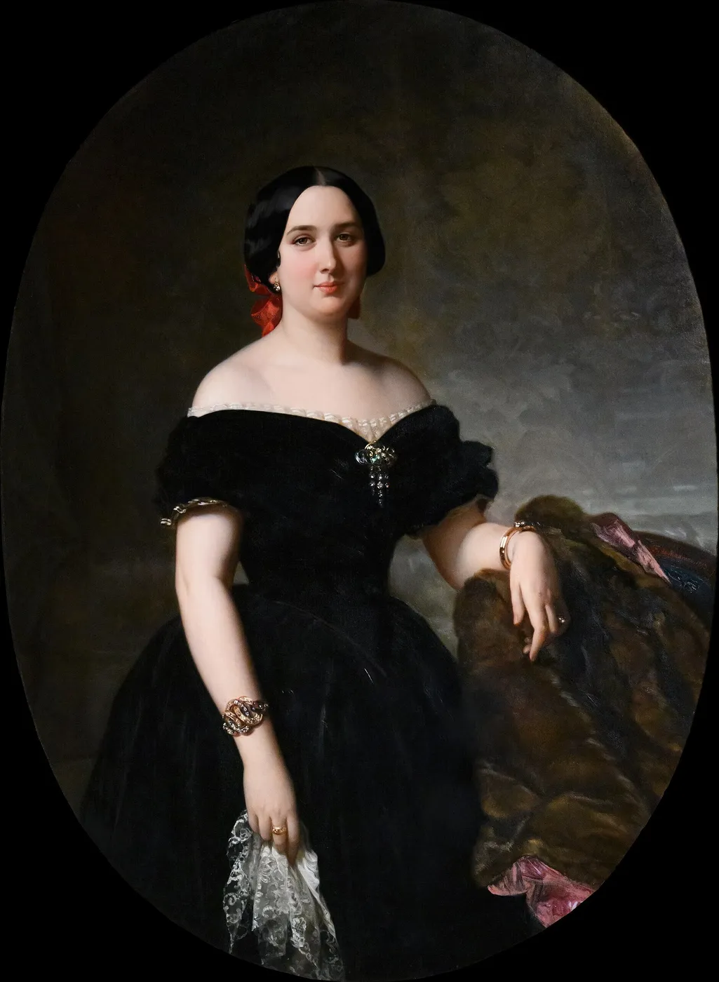 Amelia de Vilanova y Nadal (1853) by Federico de Madrazo y Kuntz — original painting reproduced as a hand-painted oil on canvas