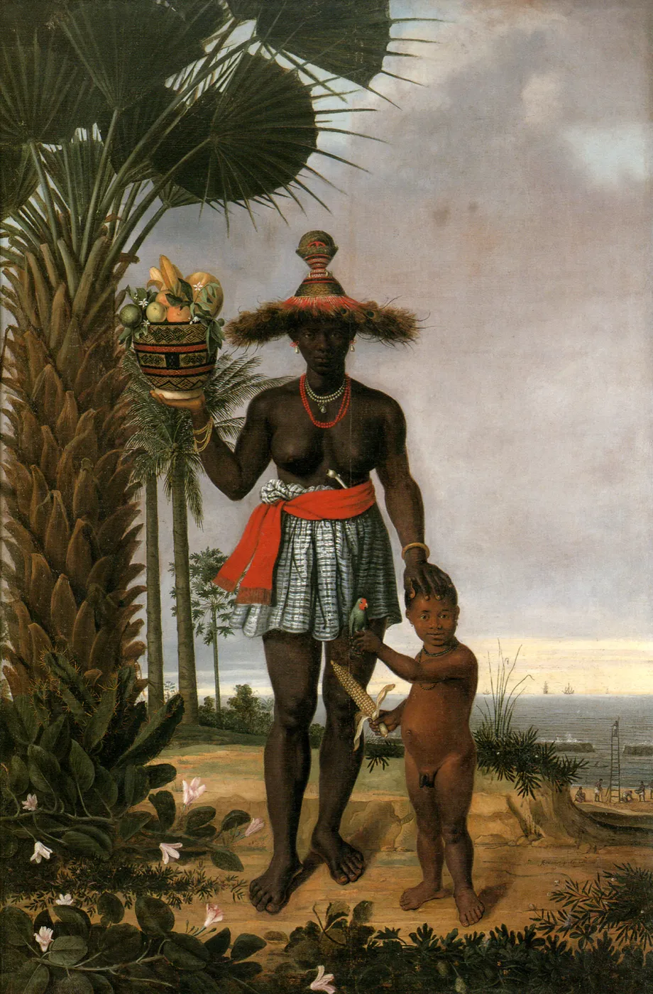 American woman (1650) by Albert Eckhout — original painting reproduced as a hand-painted oil on canvas
