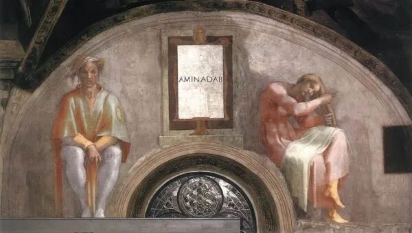 Aminadab (1511) by Michelangelo — original painting reproduced as a hand-painted oil on canvas