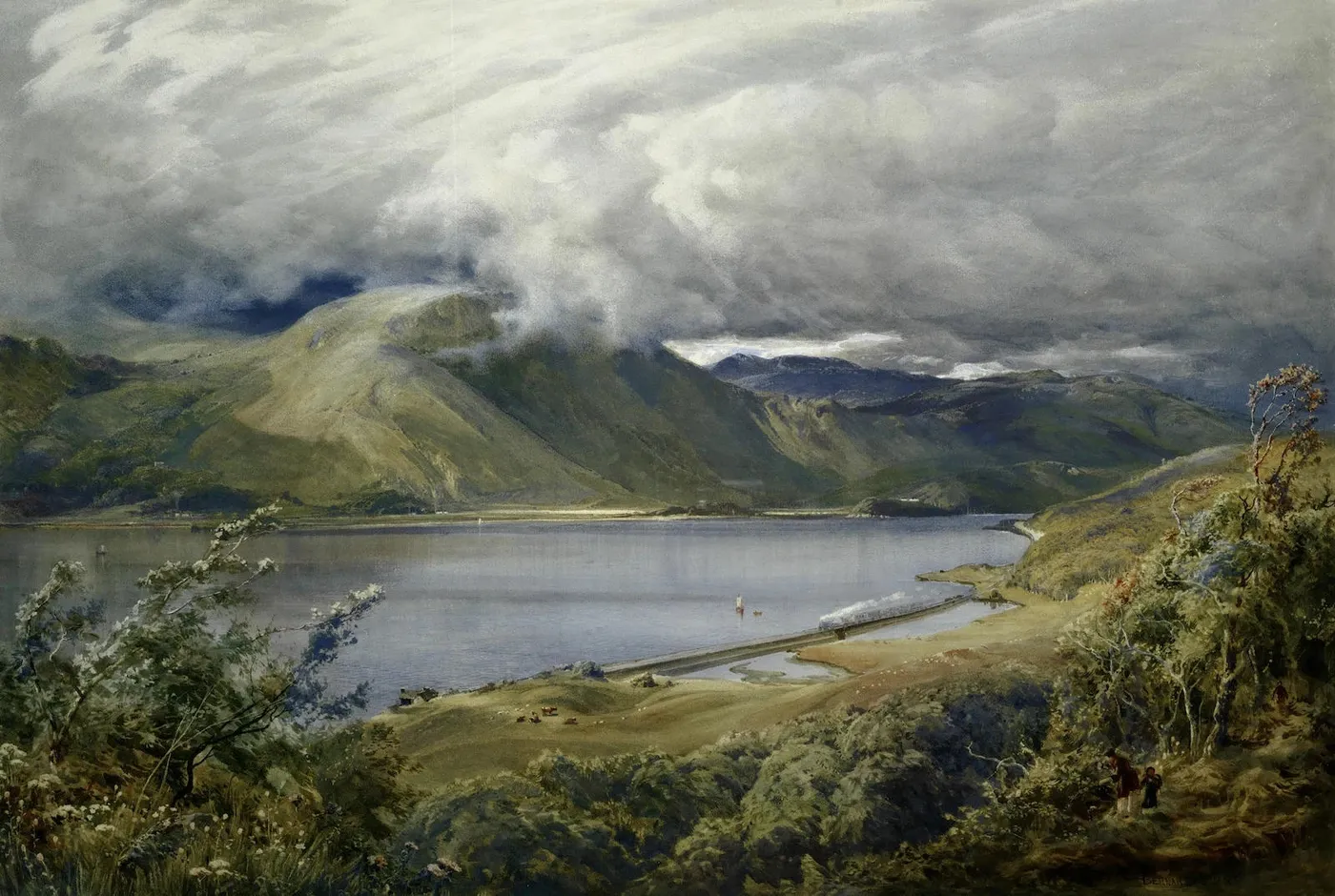 An Approaching Squall by Bernard Walter Evans — original watercolour reproduced as a hand-painted oil on canvas