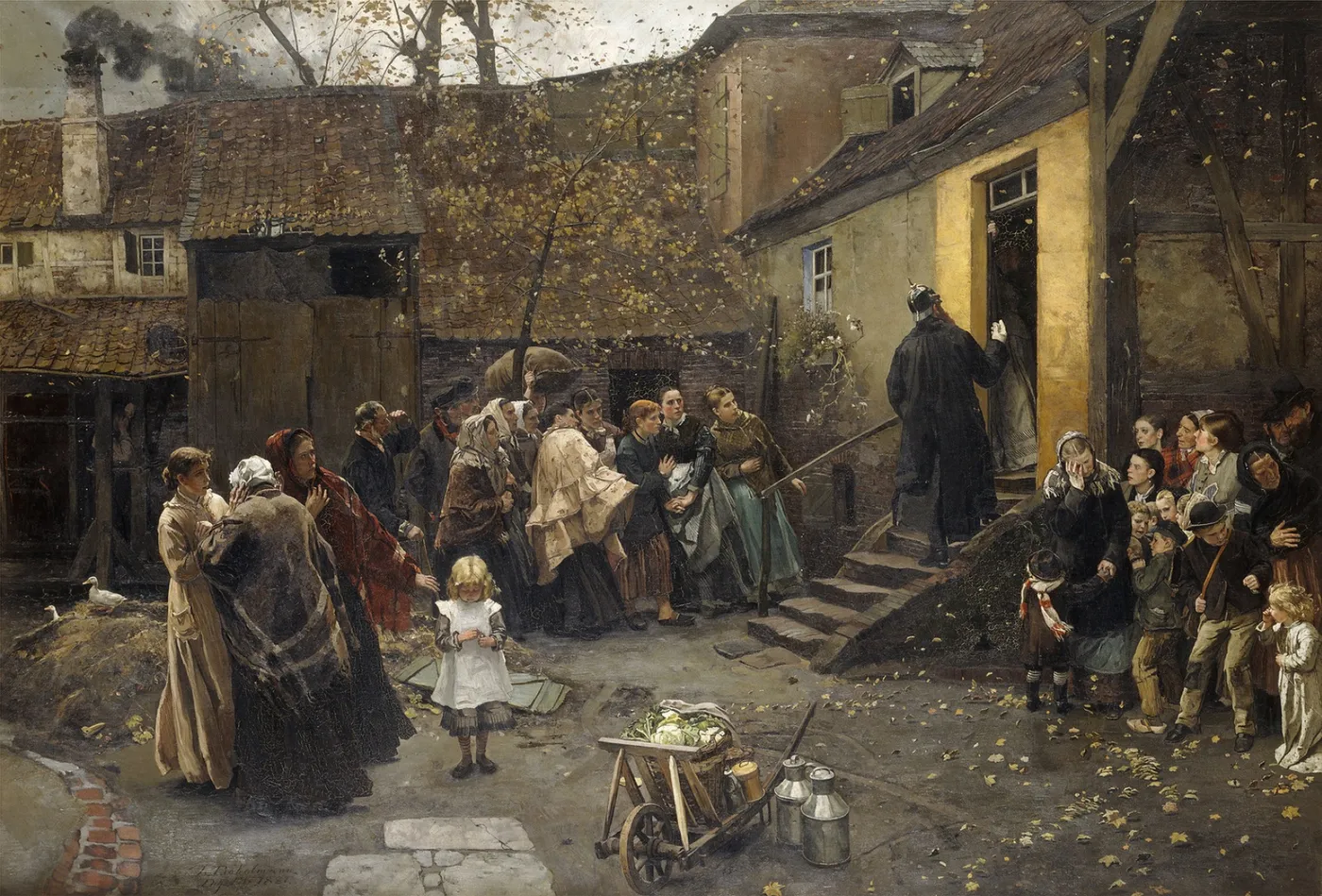 An Arrest (1881) by Christian Ludwig Bokelmann — original painting reproduced as a hand-painted oil on canvas