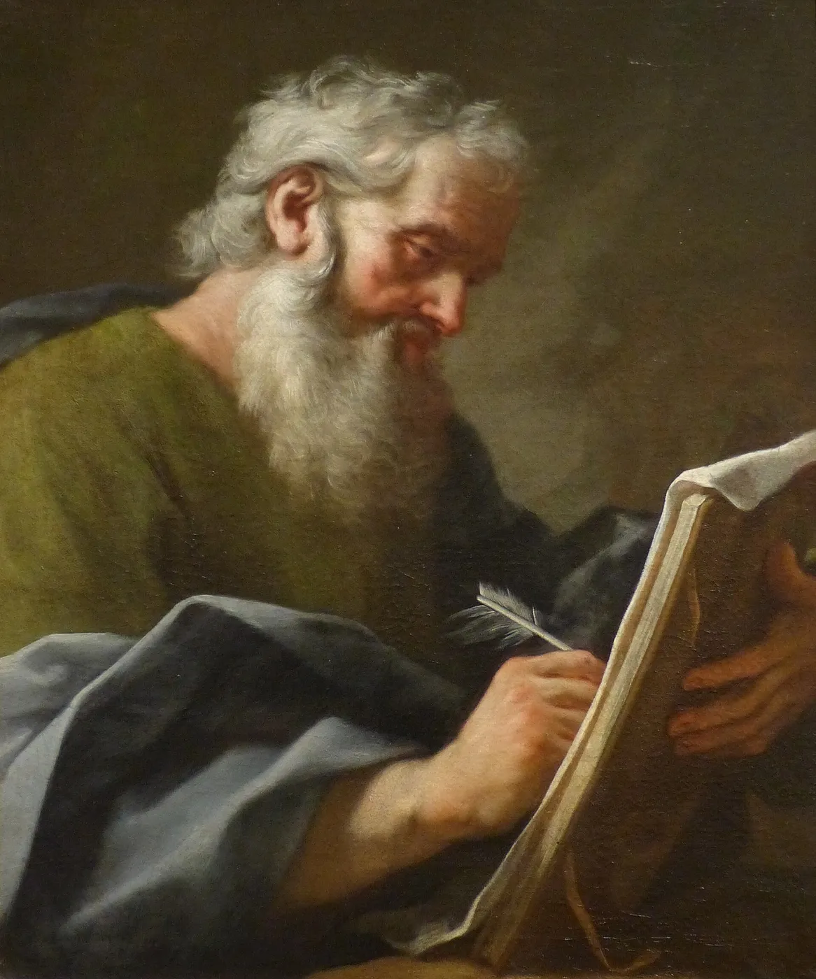 An Evangelist (1750) by Étienne Parrocel — original painting reproduced as a hand-painted oil on canvas
