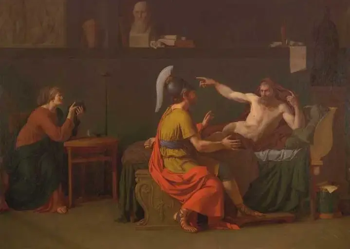 Anaxagoras and Pericles by Augustin-Louis Belle — original painting reproduced as a hand-painted oil on canvas