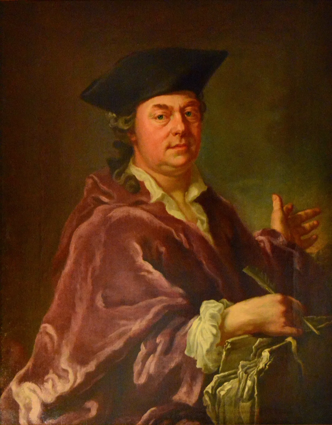 Anders Odel (1718-1773), writer, director (1800) by Anders Odel — original painting reproduced as a hand-painted oil on canvas