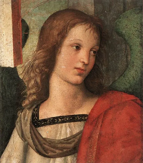 Angel (1500) by Raphael — original painting reproduced as a hand-painted oil on canvas