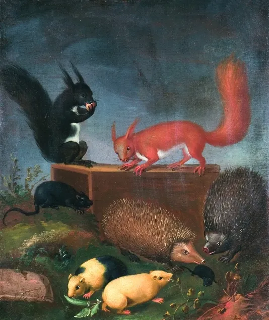 Animals. (1708) by Ernst Wilhelm Bernhardi — original painting reproduced as a hand-painted oil on canvas