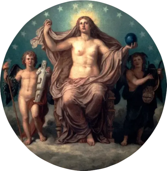 Aphrodite Urania (1877) by Christian Griepenkerl — original painting reproduced as a hand-painted oil on canvas