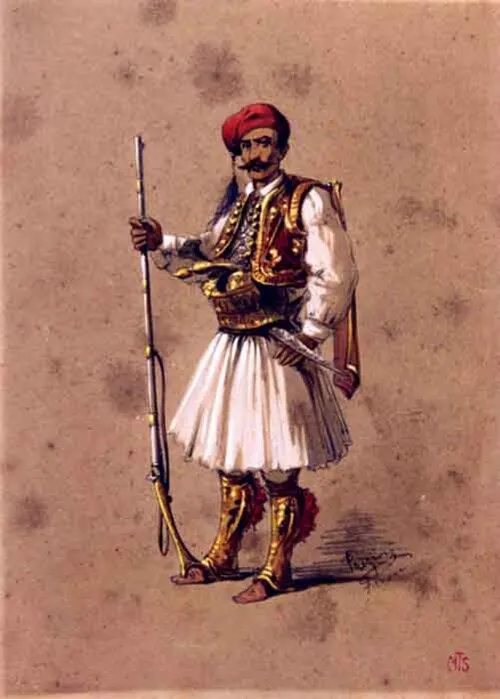 Arnaut (1860) by Amedeo Preziosi — original painting reproduced as a hand-painted oil on canvas