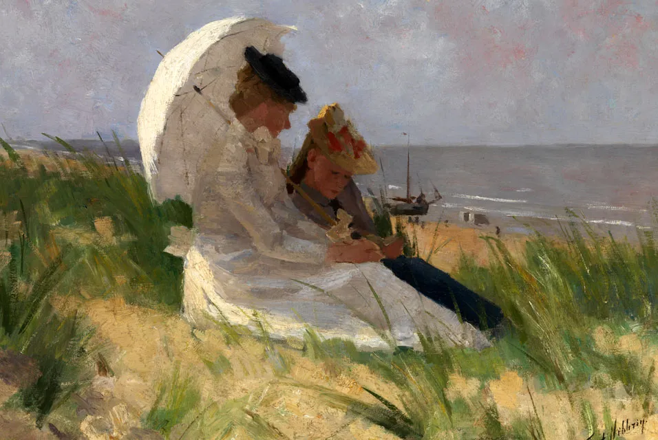 At the Dunes, Zandvoort (1891) by Ferdinand Hart Nibbrig — original painting reproduced as a hand-painted oil on canvas