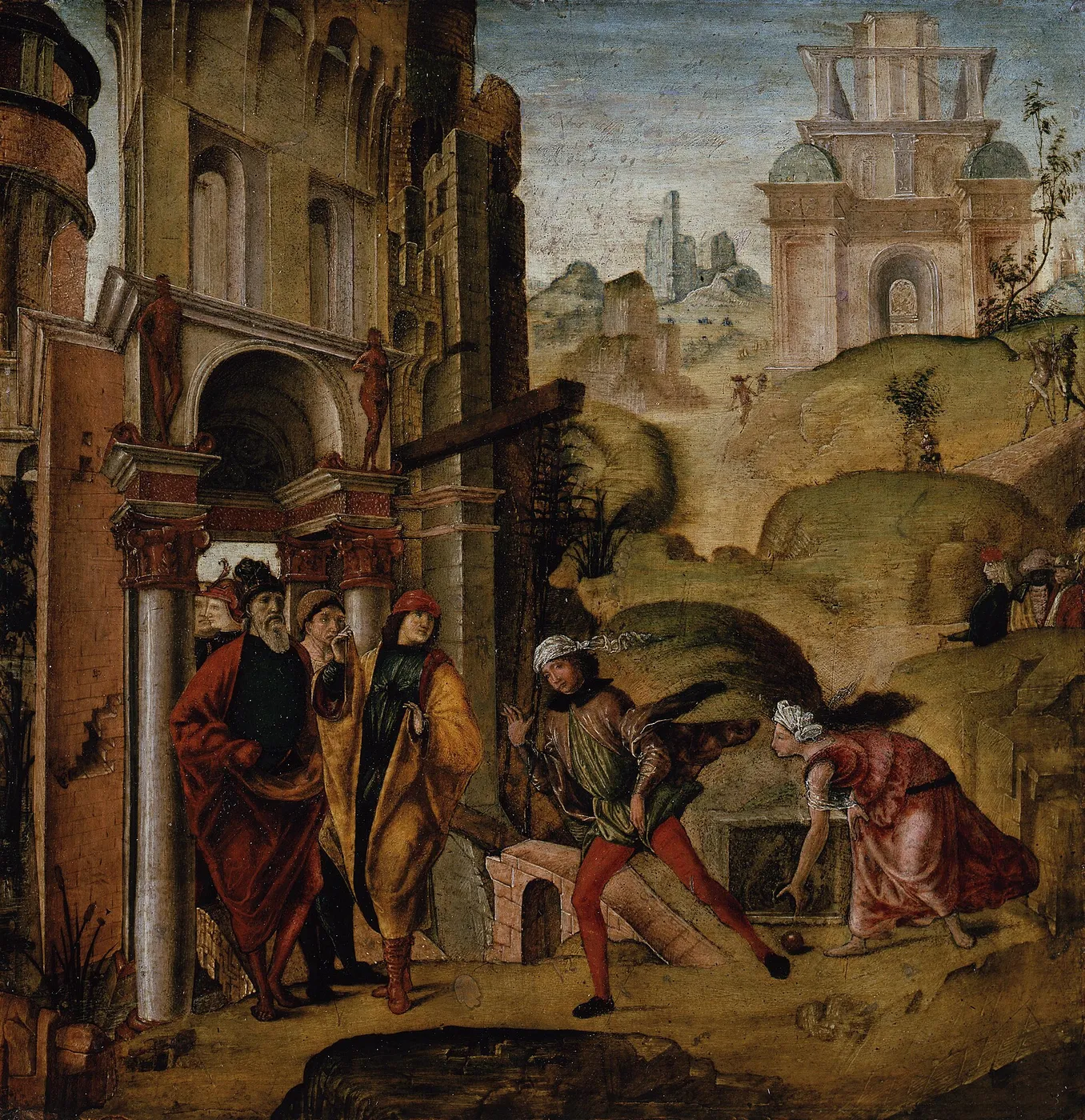 Atalanta Looses in a Race to Hippomenes (1495) by Bernardino Orsi — original painting reproduced as a hand-painted oil on canvas