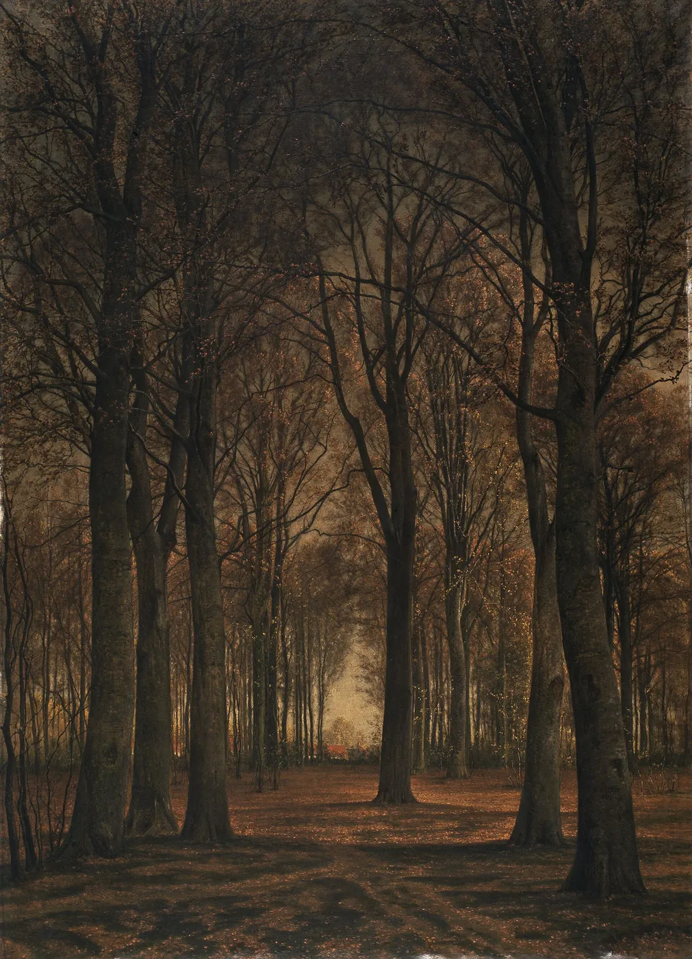 Autumnal Landscape (1877) by Alfred Elsen — original painting reproduced as a hand-painted oil on canvas