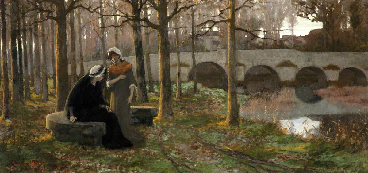 Autumnal Sorrows (1878) by Frank O'Meara — original painting reproduced as a hand-painted oil on canvas