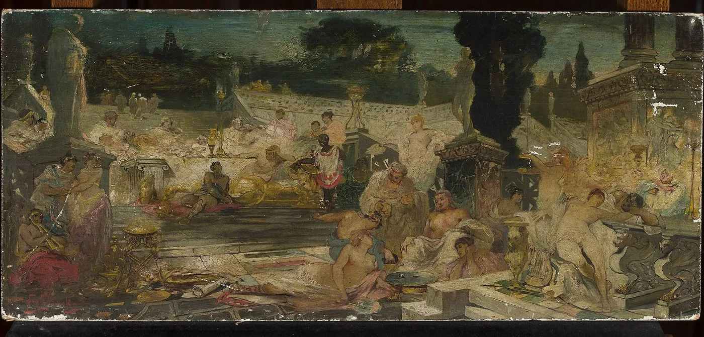 Banquet by Franciszek Żmurko — original painting reproduced as a hand-painted oil on canvas