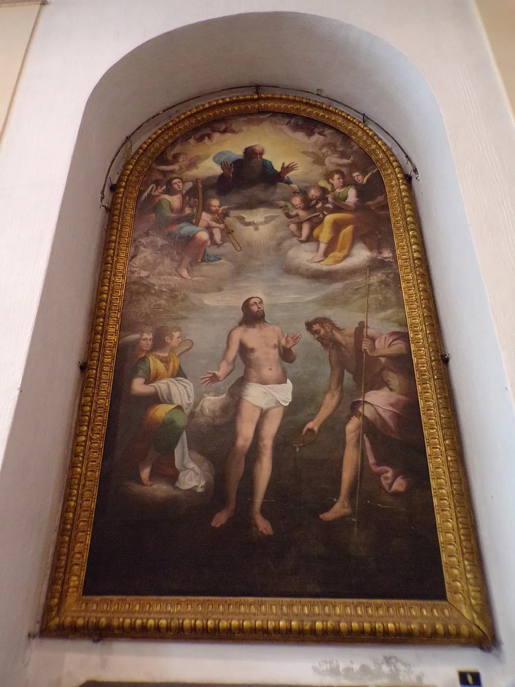 Baptism of Christ (1590) by Alessandro Semino — original painting reproduced as a hand-painted oil on canvas