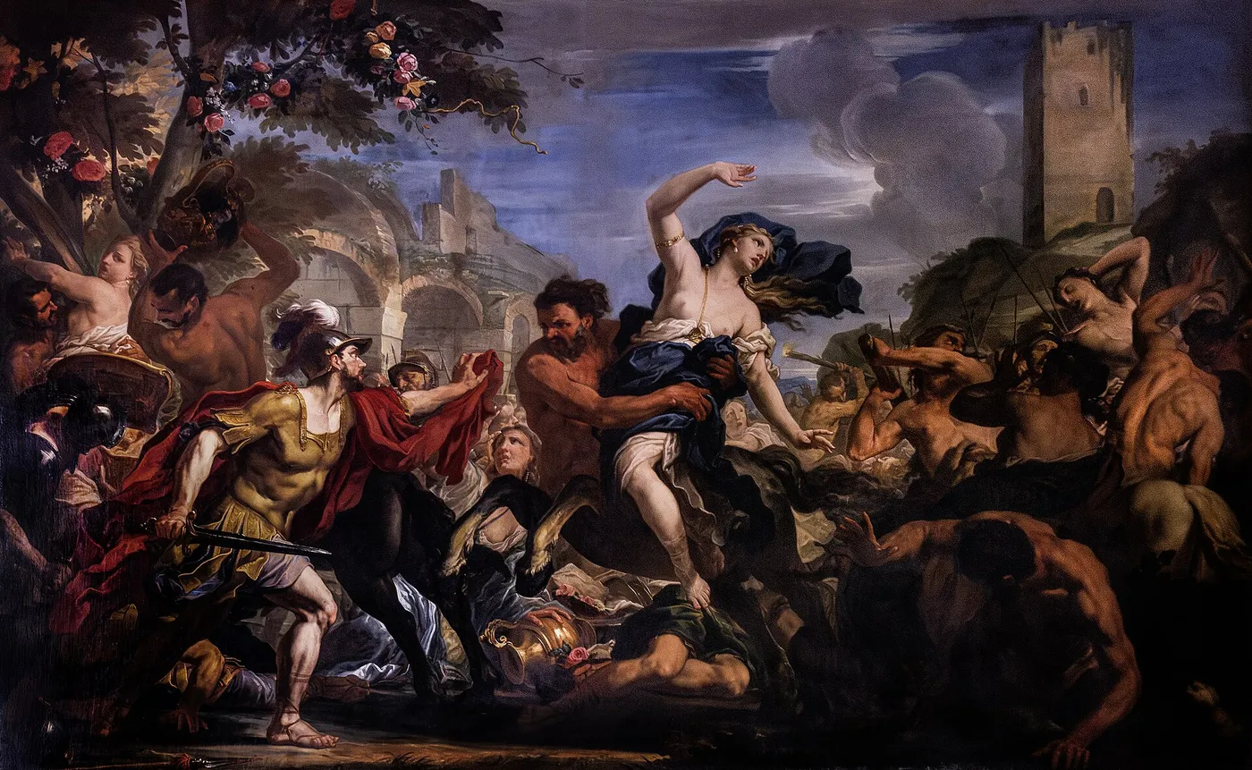 Battle between centaurs and lapiths by Antonio Molinari — original painting reproduced as a hand-painted oil on canvas