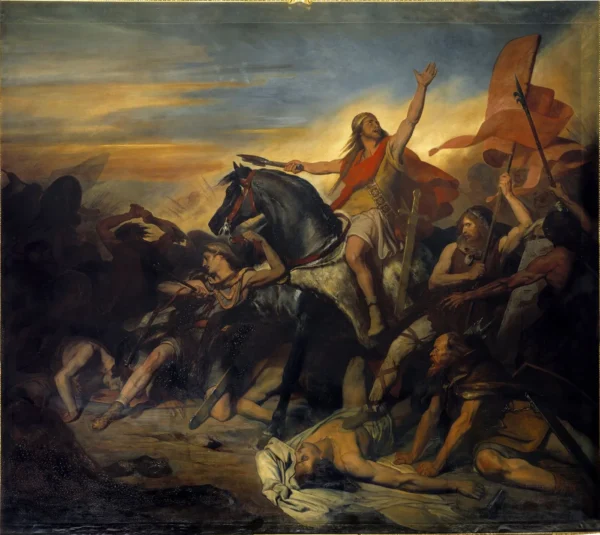 Battle of Tolbiac (1837) by Ary Scheffer — original painting reproduced as a hand-painted oil on canvas