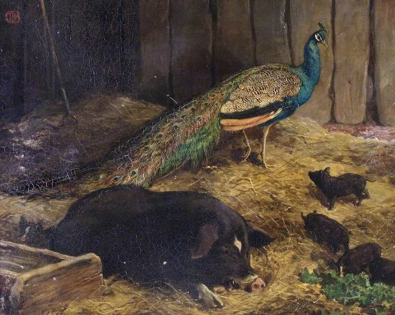 Beauty and the Beast (1878) by Charles Burton Barber — original painting reproduced as a hand-painted oil on canvas