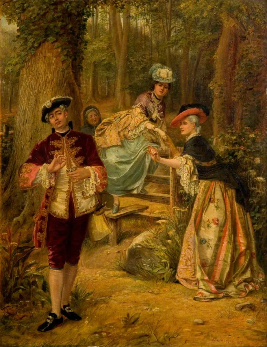Before Marriage (1876) by Arthur Howes Weigall — original painting reproduced as a hand-painted oil on canvas