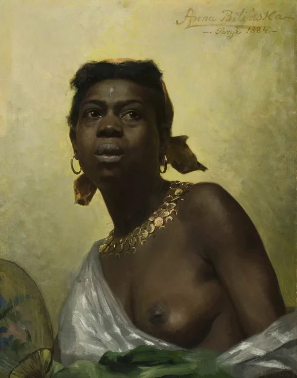 Black Woman (1884) by Anna Bilińska-Bohdanowicz — original painting reproduced as a hand-painted oil on canvas