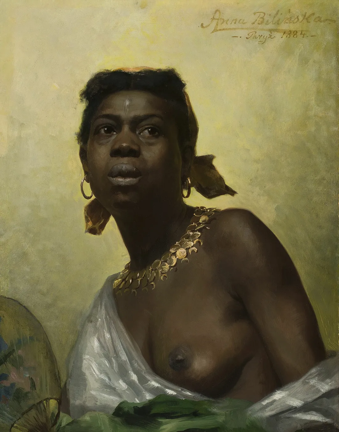 Black Woman (1884) by Anna Bilińska-Bohdanowicz — original painting reproduced as a hand-painted oil on canvas
