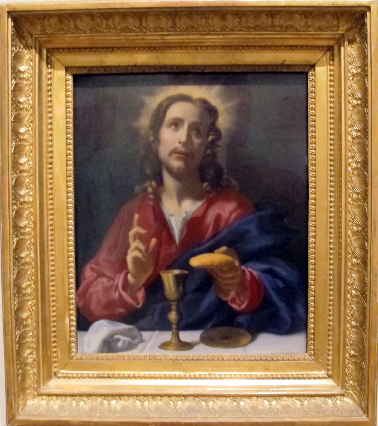 Blessing Christ (1680) by Agnese Dolci — original painting reproduced as a hand-painted oil on canvas
